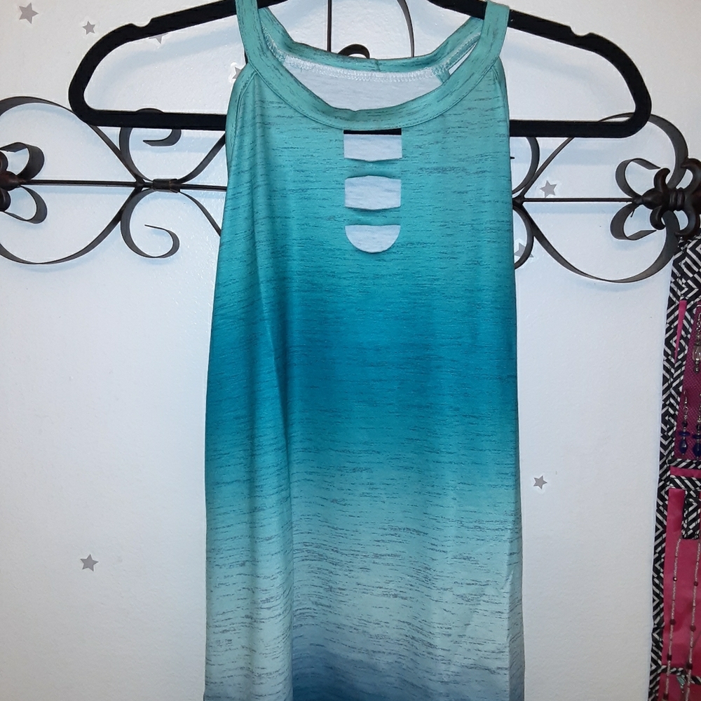 Blue Teal Crop Top